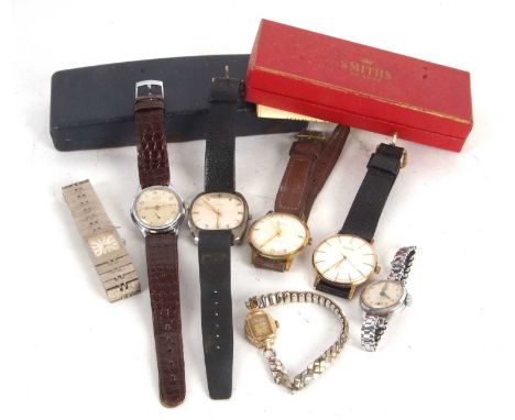 Mixed Lot: Various wristwatches, makers to include Garrard, Roma and Ingosol (all a/f)