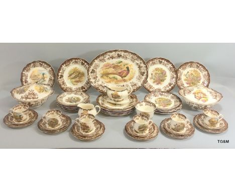 A Royal Worcester paisley games series dinner and tea set to include tureens and meat plate approx 45 pieces