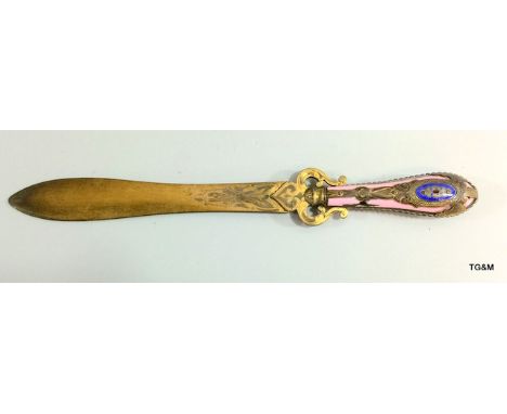 Bronze and enamel Victorian page turner circa 1860