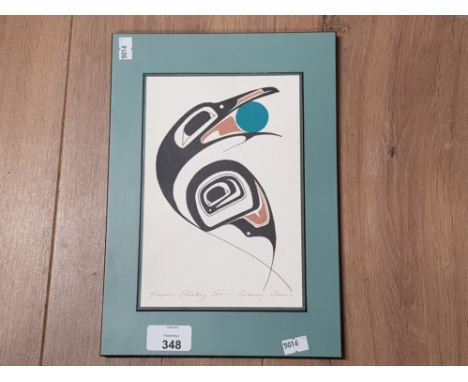 DANNY DENNIS SIGNED SILKSCREEN OF A STEALING RAVEN 14.5 X 21CM