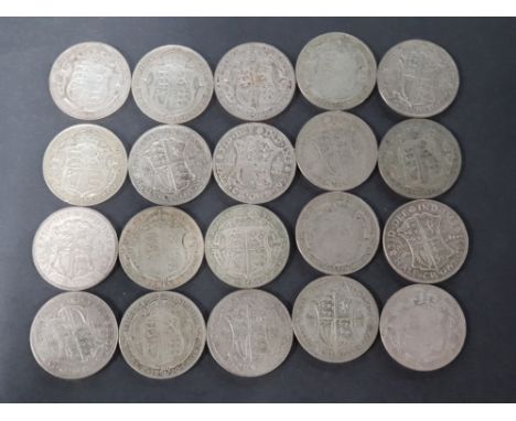20 GEORGE V .500 SILVER HALF CROWNS DATED PRE 1947