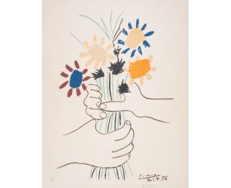Pablo Picasso (1881-1973) after.Bouquet de FleursLithograph printed in colours,1959, signed in pencil and numbered from the e