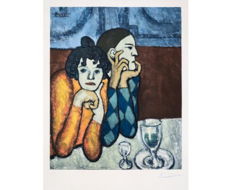 Pablo Picasso (1881-1973) after.Les Deux Saltimbanques: L'Arlequin et Sa CompagneCollotype printed in colours, circa 1960, si