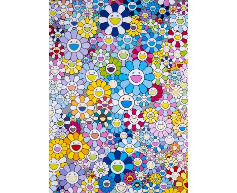 Takashi Murakami (b.1962) Champagne Supernova: BlueOffset lithograph printed in colours, 2013, signed in silver ink, numbered