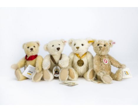 Four Steiff limited edition teddy bears, White 150 Jubilee Year of Margarete Steiff, 7979 for 1997; white 100 Year Jubilee of