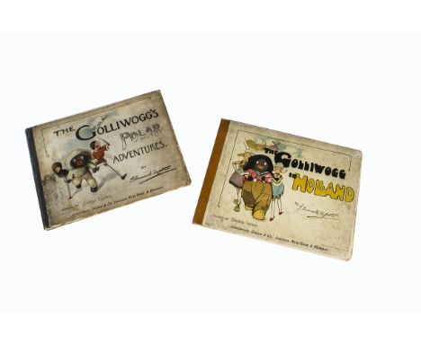 Florence K Upton Golliwogg books, The Golliwogg’s Polar Adventure (cover worn) and The Golliwogg in Holland (pages loose and 