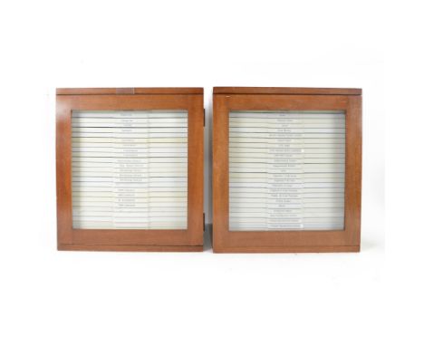 Large collection of prepared microscope slides, including animal and human pathological, physiological and histological speci