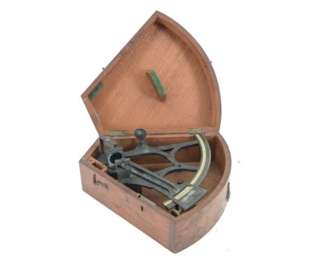 19th century Imray & Son lacquered brass sextant with ivory scale, contained within a mahogany case, inscribed Imray & Son 89