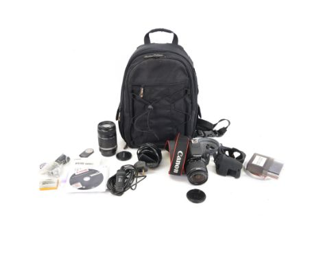 Canon EOS 600D DSLR camera body, with two lenses including Canon EFS 18-55mm IS Macro 0.25m.0/8ft and Canon EFS 55-250mm IS  