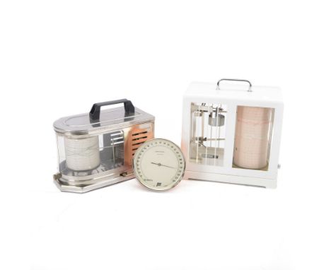 Barigo barograph, in stainless steel case, together with a Wilh Lambrecht GMBH thermograph no. 521433, in metal case with whi