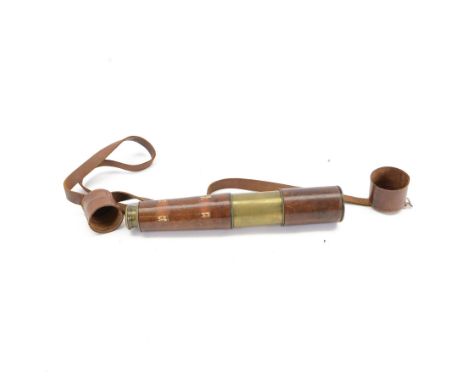 Early 20th century military issue three drawer brass telescope no. 34419 by R&J Beck Ltd London, incrisbed Tel. Sig Mk IV Als