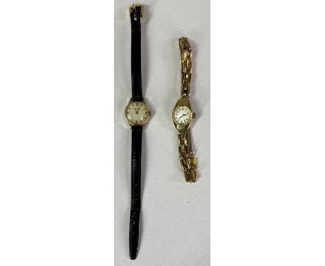 LADIES 9CT GOLD WRISTWATCH, octagonal shaped head, circular silvered dial with Roman numerals, on gold plated bracelet and a 