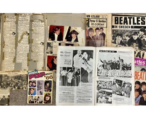 COLLECTION OF 1960s EPHEMERA RELATING TO THE BEATLES, ROLLING STONES & OTHER POP GROUPS, including cuttings, magazines and ne
