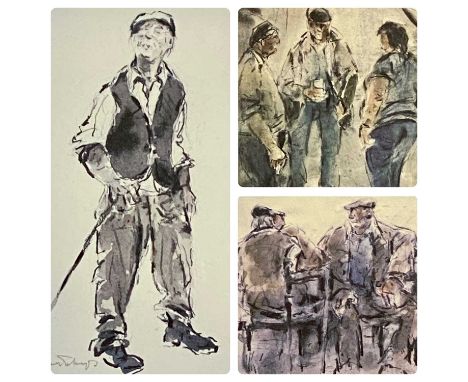 ‡ WILLIAM SELWYN (b.1933) limited edition 65/300 colour print - three men talking in pub, signed and numbered in pencil, 20.5