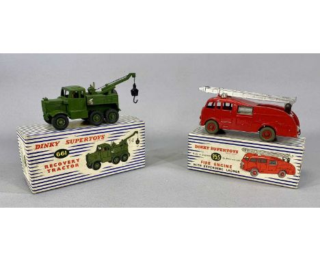 DINKY SUPER TOYS no. 661 RECOVERY TRACTOR & no. 955 FIRE ENGINE with extending ladder, both with original cardboard boxesProv