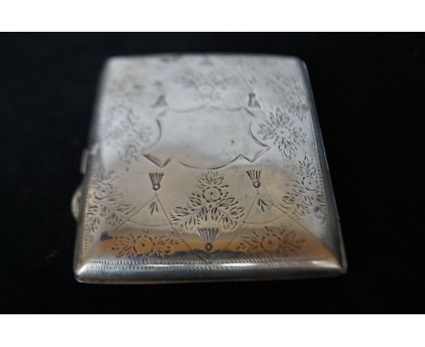 Edwardian silver cigarette case Birmingham hallmark Weight 87g