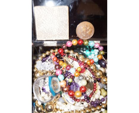 Jappand jewellery box containing jewellery &amp; swatch watch 