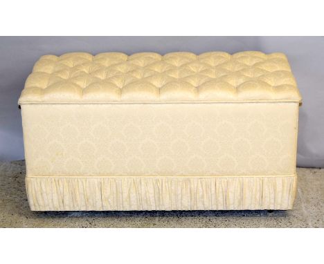 Button topped otter man / blanket box. 46 x 92 x 44cm