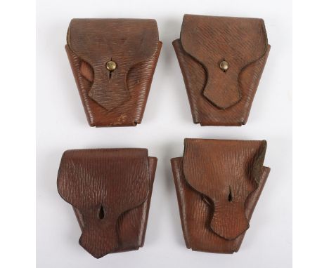 WW1 Bandolier Ammunition Pouches: Brown leather 1903 pattern bandolier 10 round ammunition pouches. 4 items 