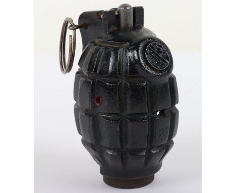 Inert Cut-Away (Sectioned) Mills Grenade, body and spoon marked "K" with three stars, interior marked 'Z. C. 42'; the base pl