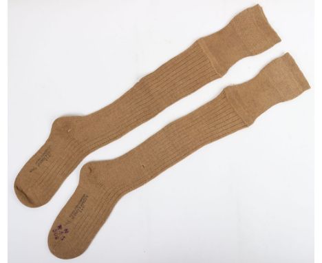 WW2 1943 Army  Socks: A matched of army heavy duty socks stamped with maker and date 1943 ,WD ,arrow in unused condition. 