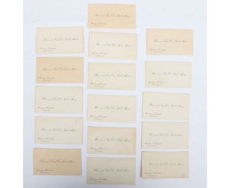 WW2 German Knights Cross with oakleaves and diamonds winner Karl Mauss Calling Cards: Cards with family name and address in g