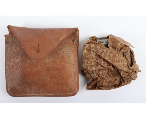 WW2 British Army Pioneer Saw: Chain -link saw dated 1943 in leather case made by Barrow Hepburn & Gale 1943 with Indian army 