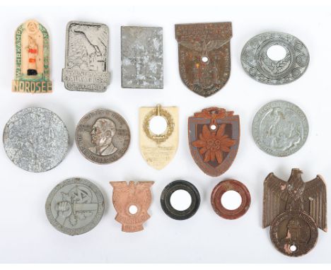 Grouping of WW2 German Rally Badges and Insignia, for various organisations and periods. Examples in pressed card and pressed