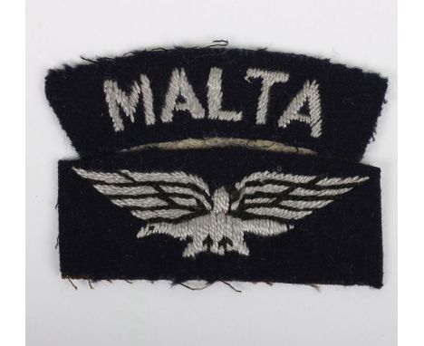 WW2 RAF Malta nationality cloth shoulder title & arm eagle in good used condition.(2 badges). 