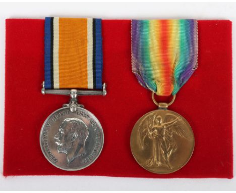 A Great War pair of medals to a soldier in the Royal Scots who died of wounds in June 1918, British War and Victory medals, “