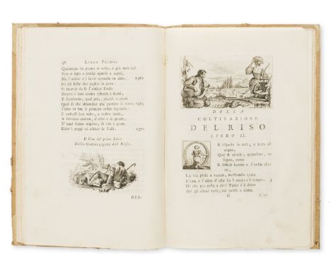 Rice.- Spolverini (Gian Battista) La Coltivazione del Riso, first edition, engraved allegorical frontispiece, title-vignette,