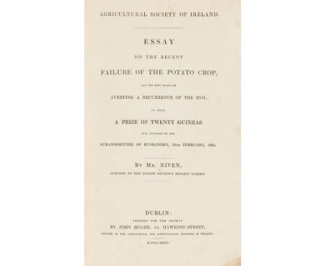 Potato Famine.- Niven (Ninian) & James Macklin. Essay on the Recent Failure of the Potato Crop..., 2 parts in 1, 32pp., half-