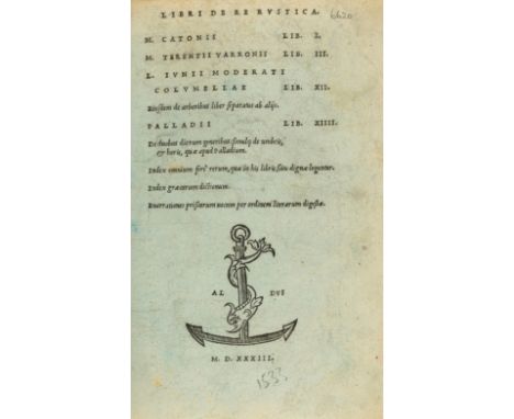 Blue paper forgery.- Cato (Marcus Porcius), Marcus Terentius Varro, Junius Moderatus Columella and Rutilius Taurus Palladius.