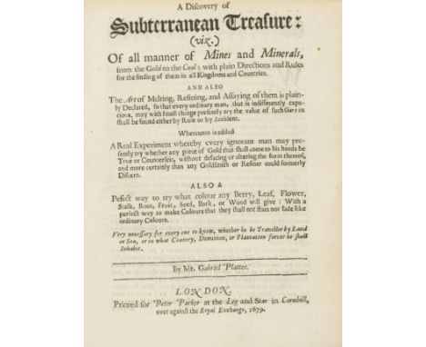 Forestry.- Cook (Moses) The Manner of Raising, Ordering, and improving Forrest-Trees..., 4 engraved plates, a few rust- spots