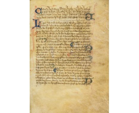 Walter of Henley. [Hosbondrye], decorated manuscript on parchment, in French (Anglo-Norman), i + 7 + i leaves, one 8-leaf qui