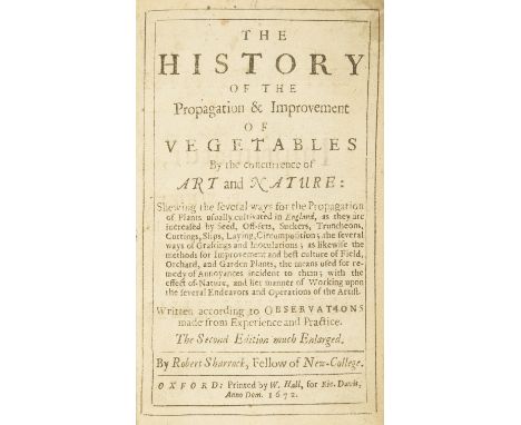 Vegetables.- Sharrock (Robert) The History of the Propagation & Improvement of Vegetables by the concurrence of Art and Natur