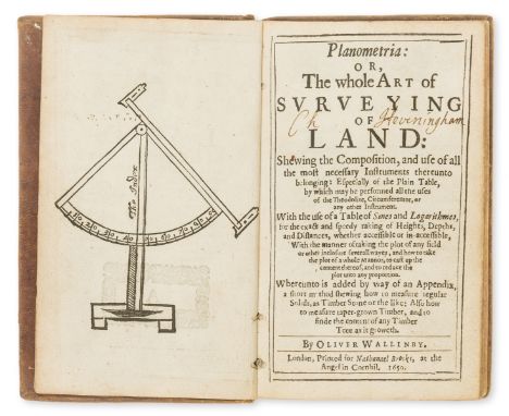 Surveying.- [Leybourn (William)], "Oliver Wallinby". Planometria: or the Whole Art of Surveying of Land: Shewing the Composit