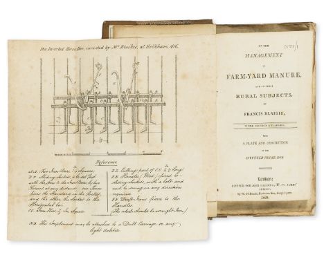 Blaikie (Francis) On the Management of Farm-Yard Manure, third edition, folding engraved plate, Printed for John Harding, 182