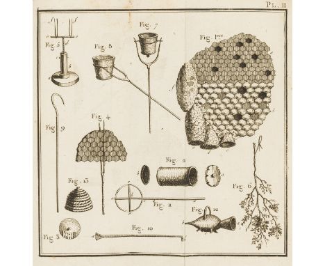Bees.- Della Rocca (Abbé) Traité Complet sur les Abeilles..., 3 vol., first edition, with half-title in vol.3 only (as called