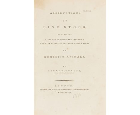 Livestock.- Culley (George) Observations on Live Stock, first edition, half-title, final errata leaf, with 5 later steel-engr