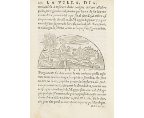 Taegio (Bartolomeo) La Villa. Dialogo, first and only edition, collation: A-P4 Q6 R-Cc4, woodcut device on title, woodcut por