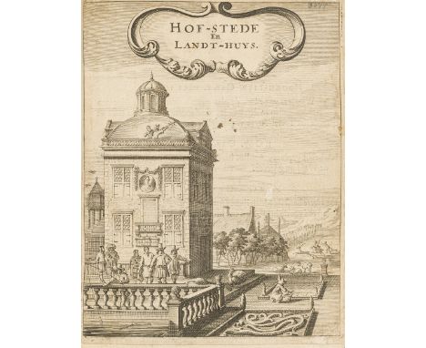 Estienne (Charles), Jean Liébault & others. Hof-stede en Landt-huys, additional engraved pictorial title, letterpress title w