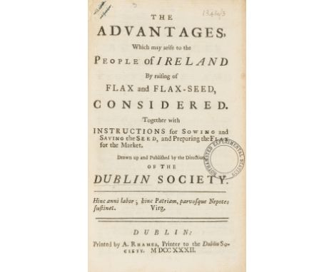 Ireland.- Kirwan (Richard) Essay in answer to the following Question: What are the Manures most advantageously applicable to 