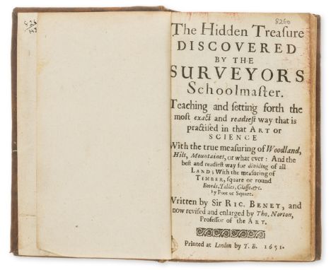 Education.- Benese (Richard) The Hidden Treasure Discovered by the Surveyor Schoolmaster... with the true measuring of woodla
