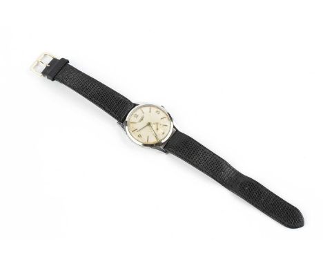 A gentleman's stainless steel cased wristwatch by Longines, the circular silvered dial with baton markers, Arabic quarters an