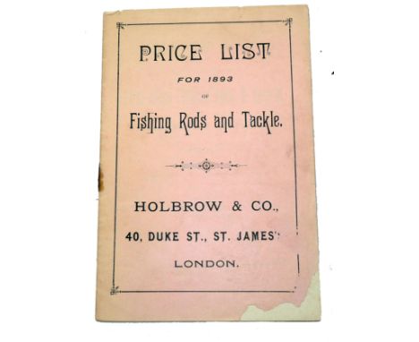 CATALOGUE: Holbrow & Co., London catalogue price list for 1893, 17 pages illustrated paperback, clean interior incl. illustra