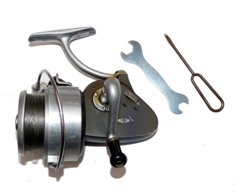 REEL: Hardy The Exalta salmon spinning reel, LHW folding handle, optional check ratchet, good sprung bail, reversible foot st