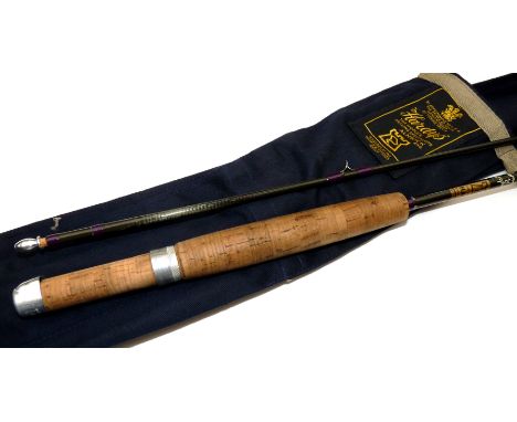 ROD: Hardy Favourite Graphite fly rod, 8' 2 piece, line rate 4/5, purple whipped guides, alloy stopper, cork handle with ligh
