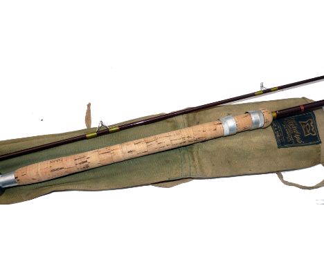 ROD: Hardy The No.1 Spinning Rod 5/6lbs 7' 2 piece fibalite brown hollow glass, low bridge guides, whipped green, tipped red,