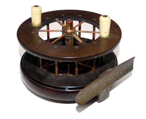 REEL: Rare Allcock The Coxon Aerial 4" reel, ebonite drum stamped The Coxon Aerial and S Allcock & Co Ltd Redditch England, w